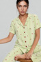 Women's Short-Sleeved Comfortable Green Pajama Set 4732 - 3