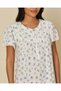 Women White Floral Print Nightgown - 2