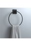 Çetiner Group ®   Self-Adhesive Black Stainless Metal Round Towel Holder - 4