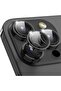 واقي عدسة الكاميرا من التيتانيوم الأسود متوافق مع آيفون 16 برو 6.3 و16 برو ماكس 6.9 بوصة، ميتا