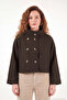 High Collar Buttoned Short Cashmere Coat Women's Cashmere Coat 611Aw115 - 5