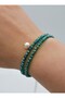 Pearl and Crystal Bracelet or Choker Necklace - Green - - 2