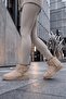 Mini Suede Sheepskin Thin Sole Women's Boots Beige - 3