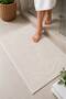 100% Cotton 50X75 2-Piece Striped Plum - Cream Foot Towel, Foot Mat, Mat Set, Bath Mat - 2