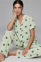 Women's Short Sleeve Comfort Green Pajama Set 4724 - 4