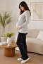 Maternity Soft Textured Long Sleeve Blouse with Tie Detail - 2