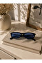 Vintage Niu Retro Sunglasses Uv400 Black Blue |   Case and Cleaning Cloth Gift Set - 4