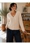 Women's Full Beardy Furry V-Neck 4-Button Stylish Knitwear Jacket Cardigan