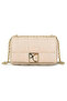 PG Classic Quilted Chain Crossbody Bag Flap Retro Shoulder Bag with Zippered Interior Compartment for Women