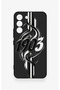 Samsung S22 Compatible Black and White Ivy Patterned Silicone Case - 2