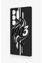 Samsung S24 Ultra Compatible Black and White Ivy Patterned Silicone Case - 4