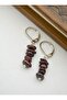 Garnet Stone Earrings - Multicolor - - 2