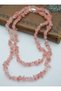 Rose Quartz Stone Necklace - Multi-Colored -