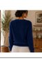 Women's Full Beardy Furry V-Neck 4-Button Stylish Knitwear Jacket Cardigan - 4