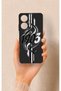 Realme C55 Compatible Black and White Ivy Patterned Silicone Case