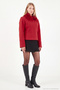 Cotton Detachable Fur Collar Detailed Cashmere Coat Women's Coat 6811149 - 2