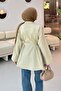 Buckle Detailed Long Belted Shirt in Mold Green - 4