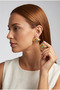 Orange Multicolor Patterned Gold Framed Large Square Earrings - 2
