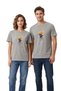 Lift You up Two Bears Printed Gray T-Shirt 100% Cotton Comfortable Fit