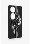 Vivo V40 Compatible Black and White Ivy Patterned Silicone Case - 3