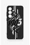 Samsung S24 Compatible Black and White Ivy Patterned Silicone Case - 3