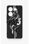 Tecno Caman 20 Pro 5g Compatible Black and White Ivy Patterned Silicone Case - 2