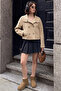 High Collar Buttoned Short Cashmere Coat Women's Cashmere Coat 611Aw115 - 2