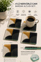 Glass Coaster |   Ribbed Glass |   Golden Geometry |   4-Piece Set |   10cm X 10cm
