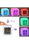 ساعة منبه للأطفال بإضاءة LED، مكعب رقمي مع إضاءة ليلية متغيرة بـ7 ألوان، تعرض الوقت والتاريخ ودرجة الحرارة - 2
