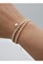 Pearl and Crystal Bracelet or Choker Necklace - Beige - - 4