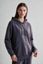 Women's Smoked Hooded Sweatshirt with Side Pockets and 3-Thread Inner Fleece - 2
