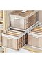 Foldable Plastic Organizer Drawers - Pullable Closet Wardrobe Organizer,47L x 30W x 22H Stackable St