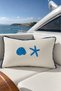 Marine Pattern Embroidered Beige Throw Pillow Cover – Shell and Starfish Patterned
