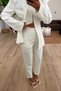 Long Straight Scarf Collar Clip Closure Design Equivalent Tok Fabric Blazer Jacket Blouse Carrot Pipe Leg High Honey Fabric Trousers Two-Piece Stylish Suit - 4