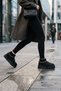 Mini Suede Fur Lined Thick Sole Knitwear Women's Boots Black - 3
