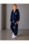 Boy's Embroidery Detailed Hooded Zippered Long Sleeve Top and Bottom Set - 2