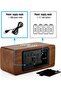 Digital Alarm Clock with Wireless Charger LED Desk Alarm Clock Temperature Display - 3