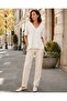 Women's V-Neck Half Sleeve Mercerized Thin Knitwear Blouse