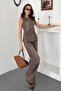 Brown Denim Double Set - 2