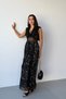 Black Lace Collar Dress with Waist Detail