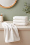 White Natural Color 4-Piece 100% Cotton Towel Set 50X90