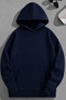 Unisex 3 Thread Cotton Navy Blue Sweatbear Print Loose Fit Sweatshirt Hoodie - 2