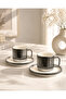 6-Person Porcelain Striped Modern Coffee Cup Set 100ml - 3
