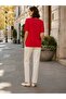 Women's V-Neck Half Sleeve Mercerized Thin Knitwear Blouse - 2