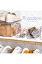 Plastic Food Storage Container Bin with Handles, Clear Kitchen Organizer Box for Pantry, Refrigerato - 2
