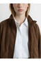 Timeless Clothing & Timeless Choices Stand Collar Suede Look Women's Jacket - 3