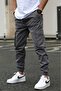 Men's Cargo Pants Cotton Jogger Pants with Elastic Waist and Cuffs - 3
