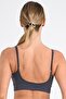 Seamless Bra - Forme |   Gray Smoked Laser Cut Seamless Women's Sports Bralette with Gathering Pads - 4