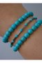 Turquoise Stone Bracelet Set - Multi-Colored - 3