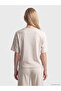 Two Mt Shop Quality Xside Beige Diver Fabric Plain Oversize Short Sleeve Women's T-Shirt - 4